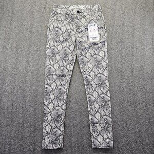 Seven7 Pants Womens 4 Gray Snakeskin Print Skinny High Rise Slimming Tummyless